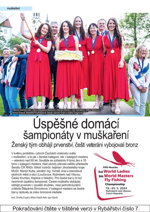 Největší úspěchy v muškaření za rok 2024  Mistrovství světa žen – Česká republika (19.–25. 5. 2024)